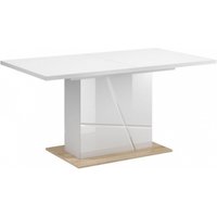 Product photograph of Sagu White Gloss 6-8 Seater Extending Pedestal Dining Table from Choice Furniture Superstore