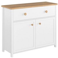 Product photograph of Bridgeport White Small 2 Door Sideboard - 110cm from Choice Furniture Superstore