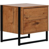 Product photograph of Tulare Oak Effect 2 Drawer Bedside Cabinet from Choice Furniture Superstore