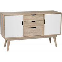Product photograph of Scandi Oak Effect 125cm 2 Door Sideboard - White from Choice Furniture Superstore