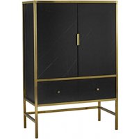 Product photograph of Monaco Black Faux Marble And Gold Wine Cocktail Cabinet from Choice Furniture Superstore