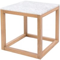 Product photograph of Harlow White Marble Top Square End Table from Choice Furniture Superstore