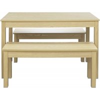 Product photograph of Ohio Oak Effect Dining Set With 2 Benches from Choice Furniture Superstore