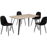 Product photograph of Genoa Oak Effect 4 Seater Dining Set With 4 Chairs from Choice Furniture Superstore