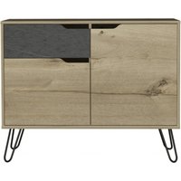 Product photograph of Manhattan Grey Small Sideboard With Hairpin Legs - 2 Doors from Choice Furniture Superstore