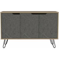 Product photograph of Manhattan Grey Medium Sideboard With Hairpin Legs - 3 Doors from Choice Furniture Superstore