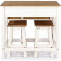 Product photograph of Corona White Mexican Pine Drop Leaf Table With 2 Stools from Choice Furniture Superstore