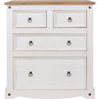 Product photograph of Corona White Mexican Pine 2 2 Drawer Chest from Choice Furniture Superstore