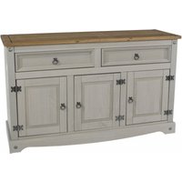 Product photograph of Corona Grey Mexican Pine 3 Door Medium Sideboard from Choice Furniture Superstore