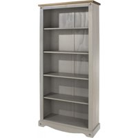 Product photograph of Corona Grey Mexican Pine Tall Bookcase from Choice Furniture Superstore