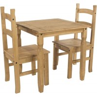 Product photograph of Corona Pine Mexican Square Dining Set With 2 Chair from Choice Furniture Superstore