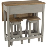 Product photograph of Corona Grey Mexican Pine Drop Leaf Table With 2 Stools from Choice Furniture Superstore