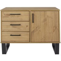 Product photograph of Texas Industrial Style Oak Effect 90cm Small Sideboard from Choice Furniture Superstore