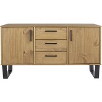 Product photograph of Texas Industrial Style Oak Effect 2 Door Medium Sideboard from Choice Furniture Superstore