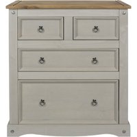 Product photograph of Corona Grey Mexican Pine 2 2 Drawer Chest from Choice Furniture Superstore