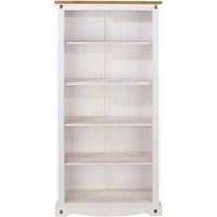Product photograph of Corona White Mexican Pine Mexican Pine Tall Bookcase from Choice Furniture Superstore