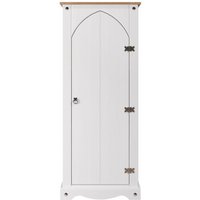 Product photograph of Corona White Mexican Pine Single Door Wardrobe from Choice Furniture Superstore
