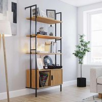 Product photograph of Teknik Hythe Wall Mounted 4 Shelf Door Bookcase from Choice Furniture Superstore