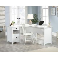 Product photograph of Teknik White Home Study L-shaped Desk from Choice Furniture Superstore