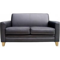 Product photograph of Teknik Newport Black Leather 2 Seater Sofa from Choice Furniture Superstore