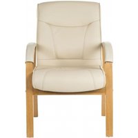 Product photograph of Teknik Knightsbridge Visitor Cream Leather Chair from Choice Furniture Superstore