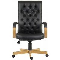 Product photograph of Teknik Warwick Noir Leather Button Back Chair from Choice Furniture Superstore