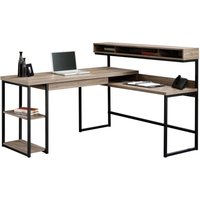 Product photograph of Teknik Streamline L-shaped Oak Desk from Choice Furniture Superstore