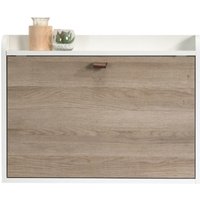 Product photograph of Teknik Avon Oak Leather Handled Wall Desk from Choice Furniture Superstore