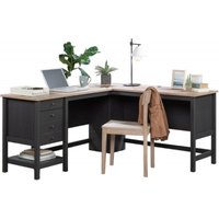 Product photograph of Teknik Shaker Style Raven Oak L-shaped Desk from Choice Furniture Superstore