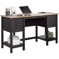 Product photograph of Teknik Shaker Style Raven Oak 2 Drawer Desk from Choice Furniture Superstore