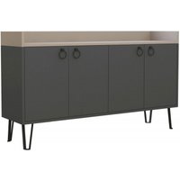 Product photograph of Dexter Anthracite And Mocha 4 Door Large Sideboard from Choice Furniture Superstore