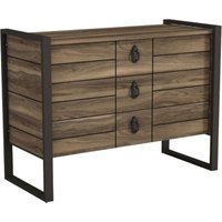 Product photograph of Lorena Walnut And Black Chest from Choice Furniture Superstore
