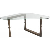 Product photograph of Dunley Walnut And Glass Coffee Table from Choice Furniture Superstore