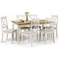 Product photograph of Davenport Ivory 6 Seater Dining Table With 6 Chairs from Choice Furniture Superstore