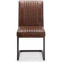 Product photograph of 2 X Brooklyn Brown Faux Leather Cantilever Dining Chair from Choice Furniture Superstore