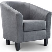 Product photograph of Hugo Slate Grey Linen Fabric Tub Chair from Choice Furniture Superstore