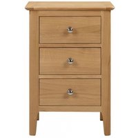 Product photograph of Cotswold Oak 3 Drawer Bedside Cabinet from Choice Furniture Superstore
