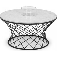 Product photograph of Trevi White Marble 80cm Round Coffee Table from Choice Furniture Superstore