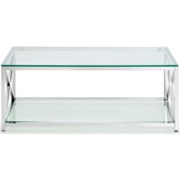 Product photograph of Miami Glass And Chrome 120cm Coffee Table from Choice Furniture Superstore