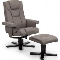 Product photograph of Malmo Grey Fabric Swivel Recliner Chair With Footstool from Choice Furniture Superstore