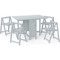 Product photograph of Savoy Grey 4 Seater Gateleg Dining Set With 4 Chairs from Choice Furniture Superstore