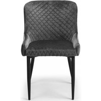 Product photograph of 2 X Luxe Grey Fabric Dining Chair from Choice Furniture Superstore