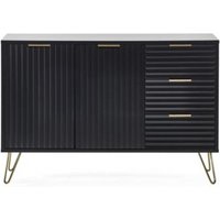 Product photograph of Murano Ribbed Black Small 2 Door Sideboard from Choice Furniture Superstore