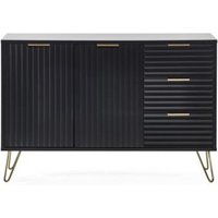 Product photograph of Murano Matte Black 2 Door 3 Drawer Sideboard Hairpin Legs from Choice Furniture Superstore