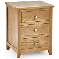 Product photograph of Mallory Oak 3 Drawer Bedside Cabinet from Choice Furniture Superstore