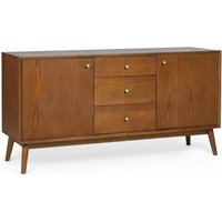Product photograph of Lowry Cherry Wood Retro Style 150cm Medium 2 Door Sideboard from Choice Furniture Superstore