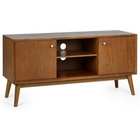 Product photograph of Lowry Cherry Wood Retro Style 120cm Media Unit from Choice Furniture Superstore