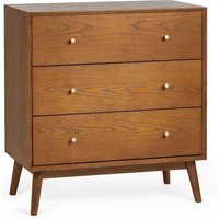 Product photograph of Lowry Cherry Wood Retro Style 3 Drawer Small Chest from Choice Furniture Superstore