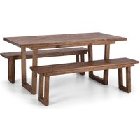 Product photograph of Woburn Reclaimed Pine 6 Seater Dining Set With 2 Bench from Choice Furniture Superstore