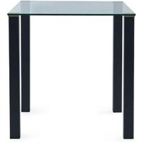 Product photograph of Piero Clear Glass And Black 2 Seater Square Dining Table from Choice Furniture Superstore
